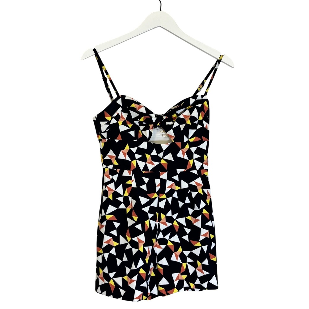 Anthropologie Yimi Kim‎ Romper Cutout Geometric Print Sleeveless Party XXS